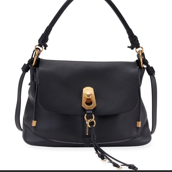 Chloe Owen Leather Shoulder Bag, Full Blue - Picture 1 of 10